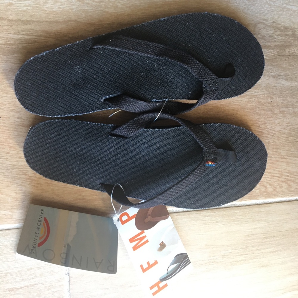 NWT Black Rainbow Hemp sandals. Women’s medium.
